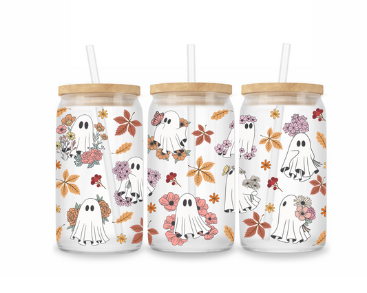 Cute Ghost With Boho Floral