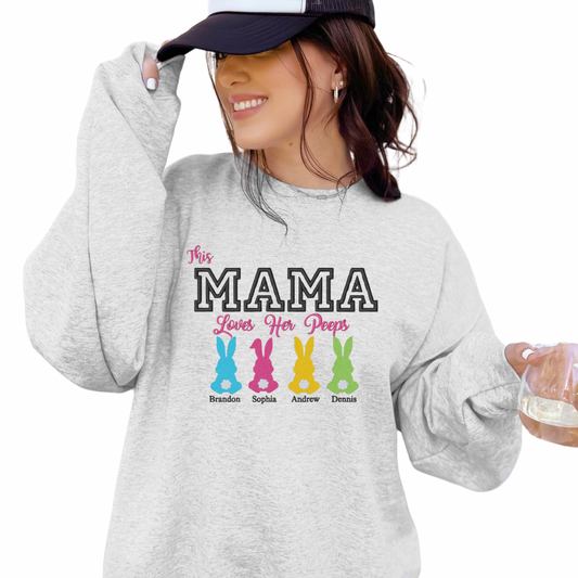 * Custom * This Mama Loves her Peeps Crewneck