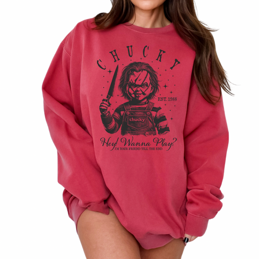 Hey! Wanna Play? Chucky EST 1988 Crewneck